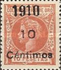 Nos. 13-16 Handstamp Surcharged — 10/10C/Pta, red