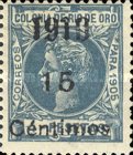 Nos. 13-16 Handstamp Surcharged — 15/4C/Pta, greenish blue