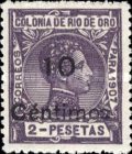 Issue of 1907 Surcharged — 10/2Pta, violet