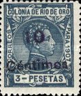 Issue of 1907 Surcharged — 10/3Pta, greenish blue