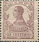 King Alfonso XIII - Control Number on Back Side — 2C, purple
