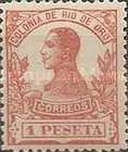 King Alfonso XIII - Control Number on Back Side — 1Pta, brick-red