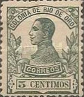 King Alfonso XIII - Control Number on Back Side — 5C, green