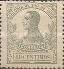 King Alfonso XIII - Control Number on Back Side — 40C, greenish blue