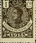 King Alfonso XIII - Blue Control Number on Back Side — 1C, brownish black