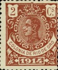 King Alfonso XIII - Blue Control Number on Back Side — 2C, purple red