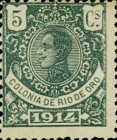King Alfonso XIII - Blue Control Number on Back Side — 5C, green