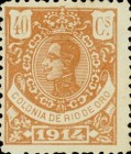 King Alfonso XIII - Blue Control Number on Back Side — 40C, brownish orange