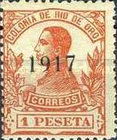 Issue of 1912 Overprinted "1917" — 1Pta, brick-red