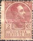 King Alfonso XIII - Blue Control Number on Back Side — 2C, purple red