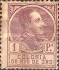 King Alfonso XIII - Blue Control Number on Back Side — 1Pta, purple