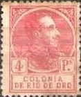 King Alfonso XIII - Blue Control Number on Back Side — 4Pta, rose