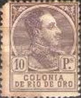 King Alfonso XIII - Blue Control Number on Back Side — 10Pta, violet