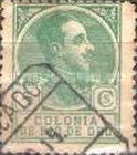 King Alfonso XIII - Blue Control Number on Back Side — 5C, light green