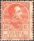 King Alfonso XIII - Blue Control Number on Back Side — 40C, brick-red