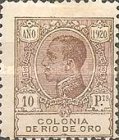 King Alfonso XIII - Blue Control Number on Back Side — 10Pta, brown