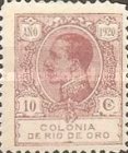 King Alfonso XIII - Blue Control Number on Back Side — 10C, reddish purple