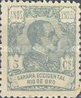 King Alfonso XIII - Blue Control on Back side — 5C, bluish green