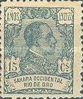 King Alfonso XIII - Blue Control on Back side — 15C, dark green
