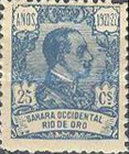 King Alfonso XIII - Blue Control on Back side — 25C, ultramarine