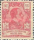King Alfonso XIII - Blue Control on Back side — 30C, rose