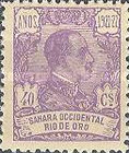 King Alfonso XIII - Blue Control on Back side — 40C, bluish violet
