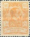 King Alfonso XIII - Blue Control on Back side — 50C, orange