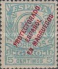 Coat of Arms - Spanish Money Order Stamps of 1911 Overprinted "PROTECTORADO - ESPAÑOL - EN MARRUECOS" — 5C, dull blue