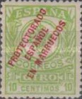 Coat of Arms - Spanish Money Order Stamps of 1911 Overprinted "PROTECTORADO - ESPAÑOL - EN MARRUECOS" — 10C, yellowish green