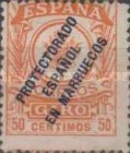 Coat of Arms - Spanish Money Order Stamps of 1911 Overprinted "PROTECTORADO - ESPAÑOL - EN MARRUECOS" — 50C, orange