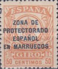 Coat of Arms - Spanish Money Order Stamps of 1911 Overprinted "ZONA DE - PROTECTORADO - ESPAÑOL - EN MARRUECOS" — 50C, orange