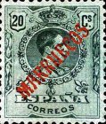 King Alfonso XIII - Spanish Postage Stamps Overprinted "MARRUECOS". See Also Spanish Post in Morocco — 20C, bronce green