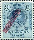 King Alfonso XIII - Spanish Postage Stamps Overprinted "MARRUECOS". See Also Spanish Post in Morocco — 50C, greenish blue