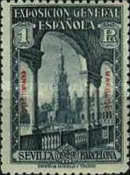 International Exhibition - Barcelona & Sevilla. Overprinted "PROTECTORADO MARRUECOS" — 1Pta, bluish grey