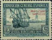 International Exhibition - Barcelona & Sevilla. Overprinted "PROTECTORADO MARRUECOS" — 15C, violet