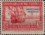 International Exhibition - Barcelona & Sevilla. Overprinted "PROTECTORADO MARRUECOS" — 25C, carmine rose
