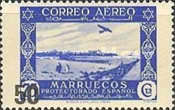 Airmail - Aircraft on Lanscape - Previous Issue Surcharged — 50/75C, ultramarine