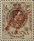 Spanish Postage Stamps Overprinted "PROTECTORADO ESPANOL - EN MARRUECOS" — 4Pta, brownish violet