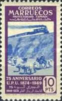 The 75th Anniversary of the Universal Postal Untion — 10Pta, violet/blue