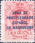 Spanish Postage Stamps Overprinted "ZONA DE - PROTECTORADO - ESPANOL - EN MARRUECOS" — 10C, red