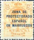 Spanish Postage Stamps Overprinted "ZONA DE - PROTECTORADO - ESPANOL - EN MARRUECOS" — 15C, orange
