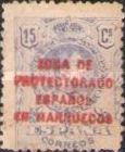 Spanish Postage Stamps Overprinted "ZONA DE - PROTECTORADO - ESPANOL - EN MARRUECOS" — 15C, bluish green, Not Issued