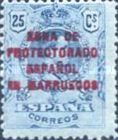 Spanish Postage Stamps Overprinted "ZONA DE - PROTECTORADO - ESPANOL - EN MARRUECOS" — 25C, violet, Not Issued