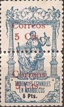 Revenue Stamps — 5+5/5 C/Pta, blue