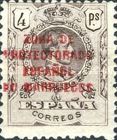 Spanish Postage Stamps Overprinted "ZONA DE - PROTECTORADO - ESPANOL - EN MARRUECOS" — 4Pta, brownish violet