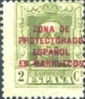 Spanish Postage Stamps Overprinted "ZONA DE - PROTECTORADO - ESPANOL - EN MARRUECOS" — 2C, olive green