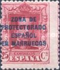 Spanish Postage Stamps Overprinted "ZONA DE - PROTECTORADO - ESPANOL - EN MARRUECOS" — 25C, carmine