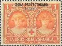Red Cross - Not issued Spanish Stamps Overprinted "ZONA PROTECTORADO ESPANOL" — 1C, orange