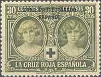 Red Cross - Not Issued Spanish Stamps Overprinted "ZONE PROTECTORADO ESPANOL" — 30C, olive