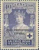 Red Cross - Not Issued Spanish Stamps Overprinted "ZONE PROTECTORADO ESPANOL" — 40C, ultramarine